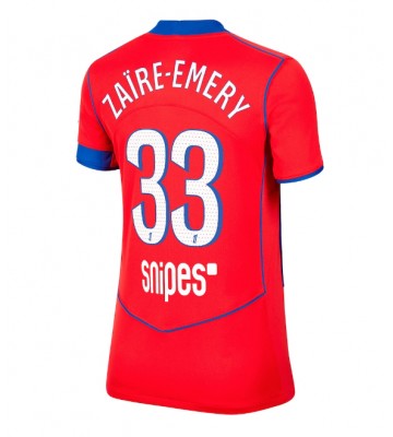 Paris Saint-Germain Warren Zaire-Emery #33 Replica Third Stadium Shirt for Women 2025-26 Short Sleeve